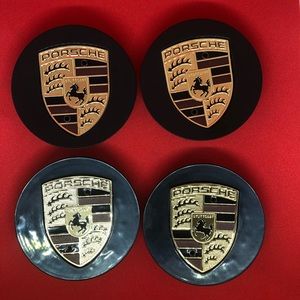 4 Porsche center cap black 76 mm new